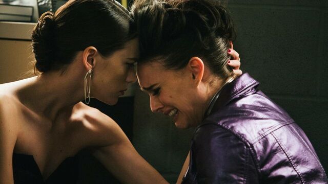 Raffey Cassidy and Natalie Portman in Brady Corbet’s Vox Lux.
