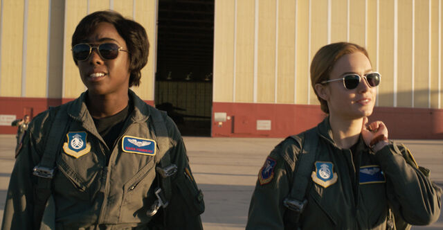 Lashana Lynch and Brie Larson.