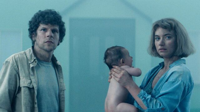 Jesse Eisenberg and Imogen Poots in dystopian nightmare Vivarium.