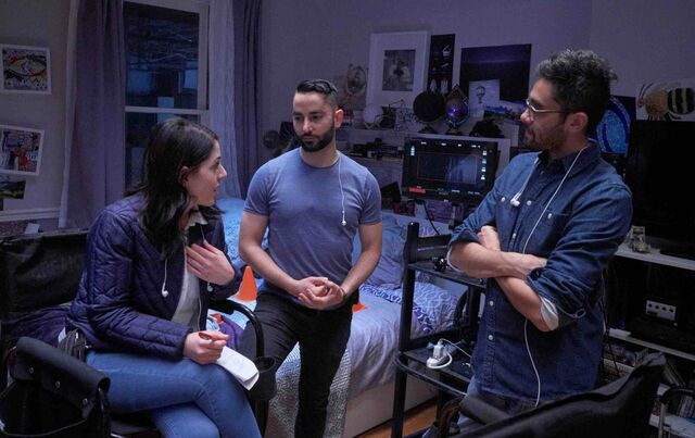 Producer Natalie Qasabian, producer-writer Sev Ohanian, and writer-director Aneesh Chaganty on the set of Run.
