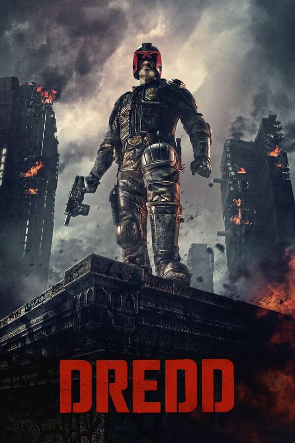 Movie poster of Dredd staring Karl Urban as Judge Dredd.