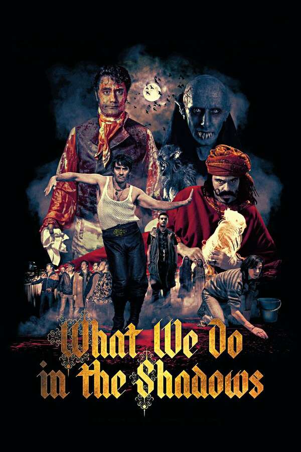 Movie poster for “What We Do in the Shadows”.