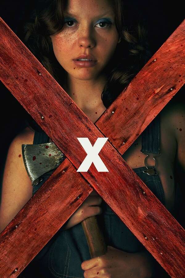 Movie poster for “X”.