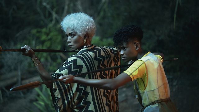 Ramonda (Angela Bassett) and Shuri (Letitia Wright) in Black Panther: Wakanda Forever.