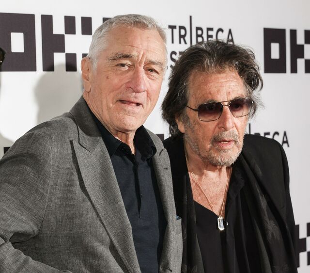 Robert De Niro and Al Pacino pause on the Tribeca Festival red carpet ahead of the Heat Q&amp;A. — Photographer… CJ Rivera/​Everett Collection/Alamy