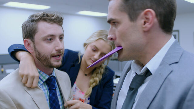PJ McCabe and Jim Cummings suiting up for The Beta Test (featuring Jacqueline Doke as “poor Jaclyn”).