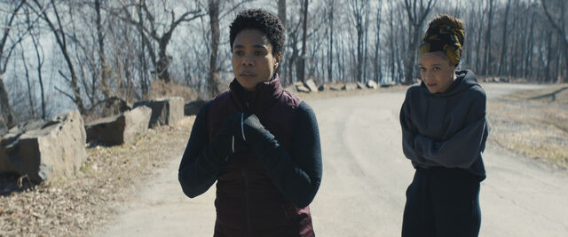 Hall with Amber Gray as Liv Beckman in Master.