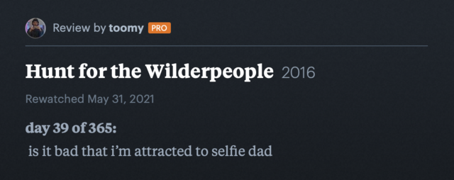 Day 39 of 365: “is it bad that i’m attracted to selfie dad” (one of several similar entries by Toomy).