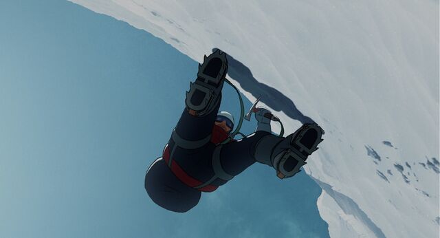 Makoto-san makes his way up a slope.