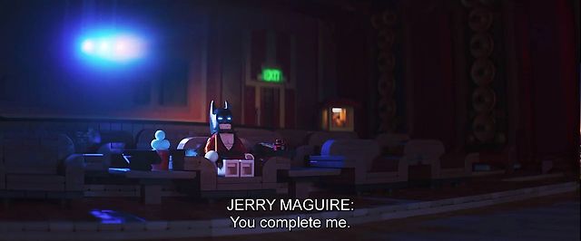 Lego Batman’s night at the cinema is completed with Jerry Maguire (1996).