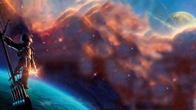 Jim (voiced by Joseph Gordon-Levitt) looks towards Treasure Planet.