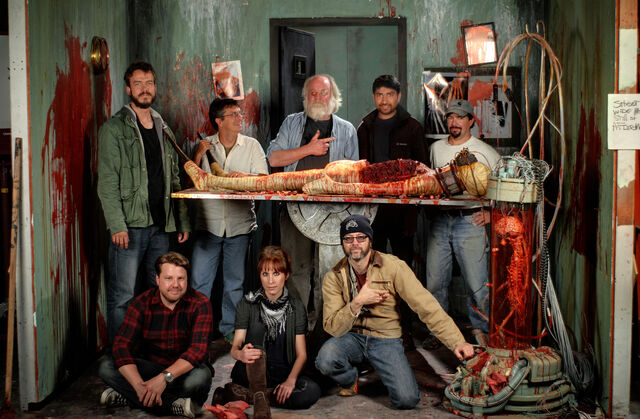 “It was just about building it bit by bit.” Phil Tippett (rear center) with the crew who helped him bring his passion project to life.