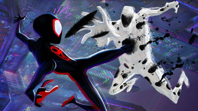 Spider-Man vs The Spot, in artwork presented at Annecy 2022 for Spider-Man: Across the Spider-Verse.