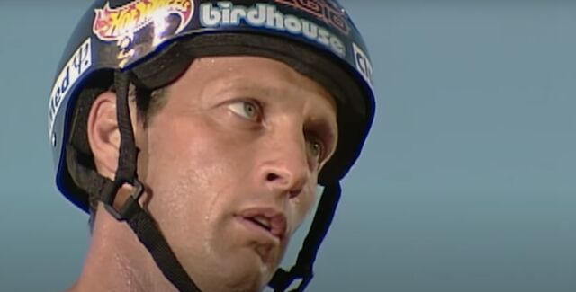 Tony Hawk contemplates another attempt at the 900 during the 1999 X Games.
