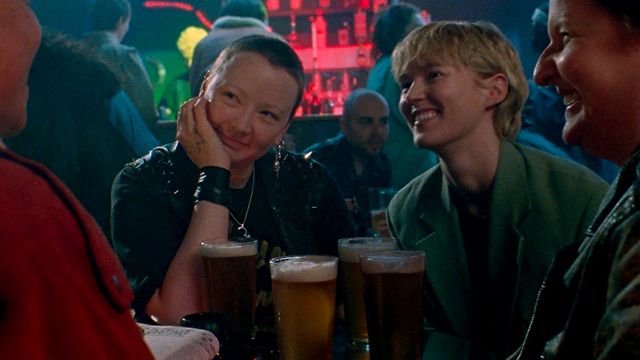 Viv (Kerrie Hayes) and Jean in their cherished local lesbian bar, one of very few safe spaces.