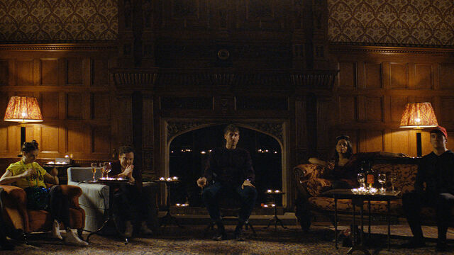 L-R: Antonia Clarke, Joshua McGuire, Tom Stourton, Georgina Campbell and Graham Dickson in All My Friends Hate Me.
