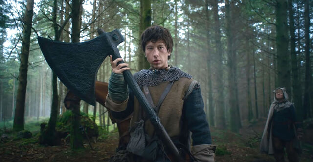 Actor Barry Keoghan as Scavenger in a scene from The Green Knight.
