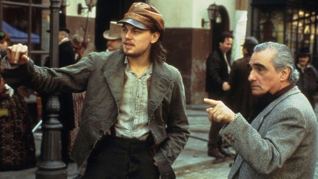 Leonardo DiCaprio and Martin Scorsese on the set of Gangs of New York (2002). — Photographer… Mario Tursi