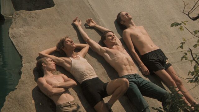 Chilling in the sun in Breaking Away (1979).
