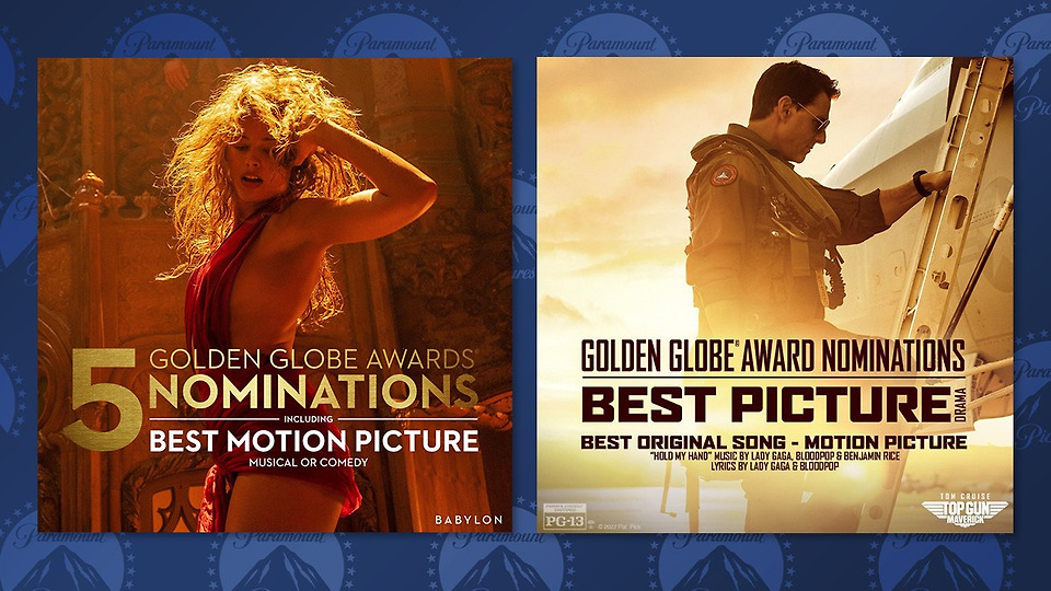 ‎Top Gun Maverick & Babylon Land Golden Globe Best Picture Noms, a story by Paramount Pictures